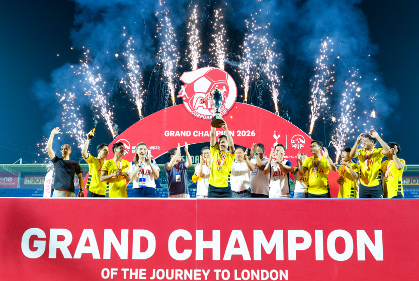 ក្រុមបាល់ទាត់ហ្វូតសាលធនាគារ ខេប៊ីប្រាសាក់ គ្រងតំណែងជើងឯក AIA Corporate Cup 2026